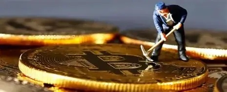 A miner working in a large-scale Bitcoin mining farm, adjusting the cooling system of the rigs.