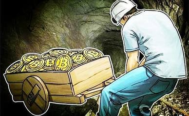 An overview of a bustling mining farm, showcasing optimized setups for various cryptocurrencies like BTC and ETH