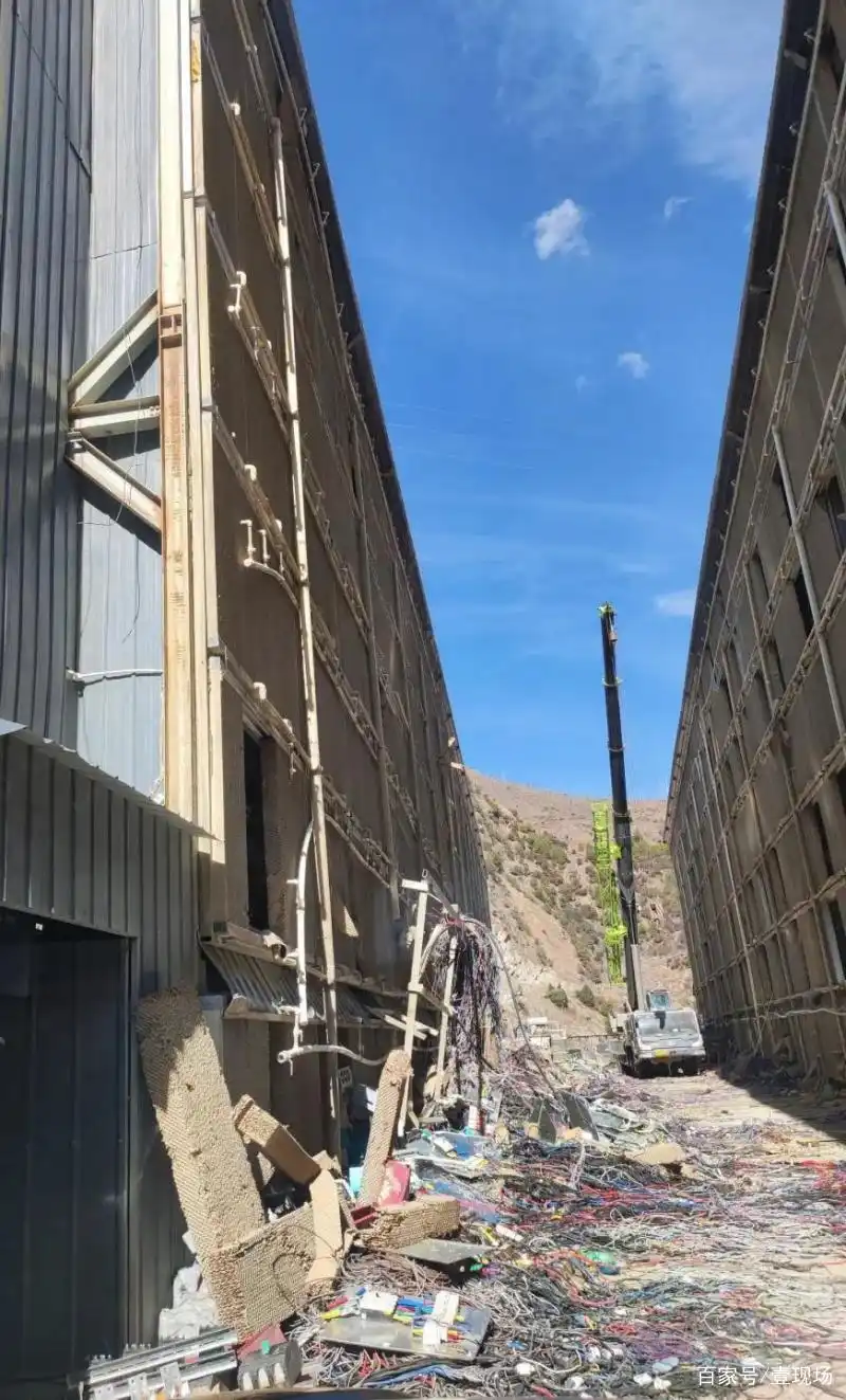 A large-scale cryptocurrency mining farm with rows of miners